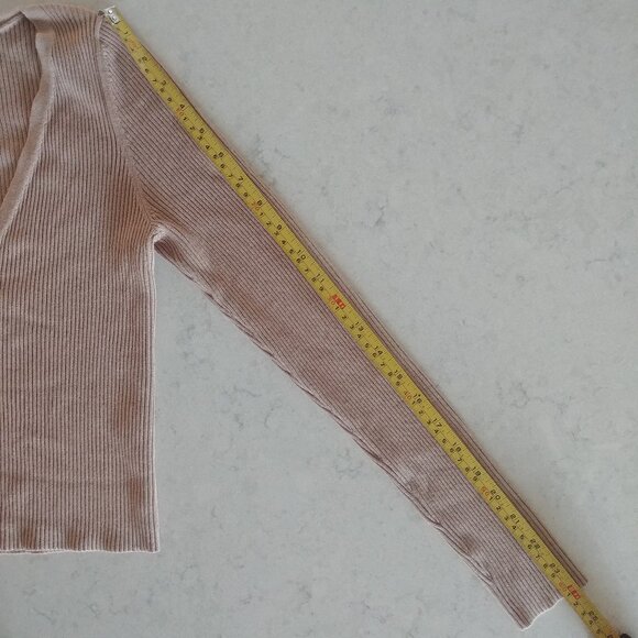 Old Navy soft little ribbed cardigan sweater top camel brown stretch XS - Picture 15 of 15